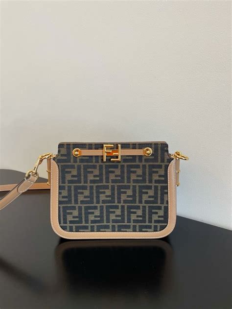 fendi touch brown ff fabric bag|fendi grey handbags.